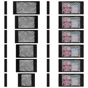 lot 2061 image: 6 Pcs Mesh Cargo Net Universal Stretchable Elastic Rv Storage Netting with Adhesive Tape 4 Different Sizes Pocket Car Storage Net for Trunk Rv Boat Car Kitchen Cabinet Closet Home