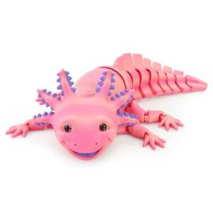 lot 2085 image: TiTiC 3D Printed Axolotl Fidget Toy, 3D Printed Animals Toy,Articulated Flexible Axolot Fidget Toy, Fun Gift (Gradient Pink, 10 in)