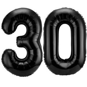 lot 2172 image: Gejoy 40 Inch Number 30 Balloons Jumbo 30 Foil Giant Number 30 Balloons for 30th Birthday Party Decorations and Rip to My 20s Anniversary Event(Black)