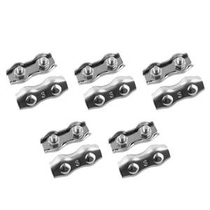 lot 2179 image: JCBIZ 10pcs M3 Poly Rope Connector, Double Grips Cable Clamps Wires Splicer  Stainless Steel Polyethylene Cord Connectors for Electric Fences