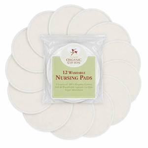 lot 2246 image: TL Care Nursing Pads Made with Organic Cotton - Soft, Breathable, Absorbent & Washable, Natural Color, 12 Count