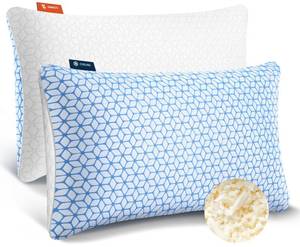 lot 3735 image: Love Attitude Shredded Memory Foam Pillows King Size Set of 2, Cooling Pillow Firm and Soft Adjustable for Side Back Stomach Sleepers