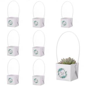 lot 4004 image: NITHECON 40pcs Thank You Succulents Wraps NOT Include Plants and Pots-Fits 2 Inch Pots Succulent Gift Wraps bags Decoration Sleeve Succulent for Wedding Baby Shower Favors Ideas,White