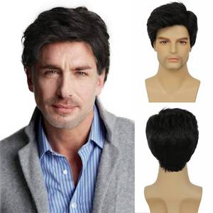 lot 4012 image: Kaneles Mens Black Wig Short Synthetic Halloween Daily Costume Soft Natural Hair Wigs