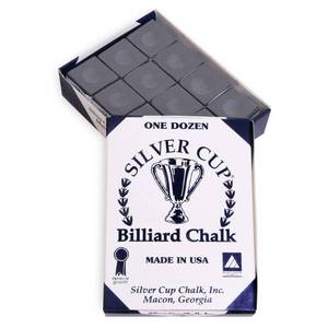 lot 4027 image: SILVER CUP Billiard CHALK - ONE DOZEN (Charcoal)
