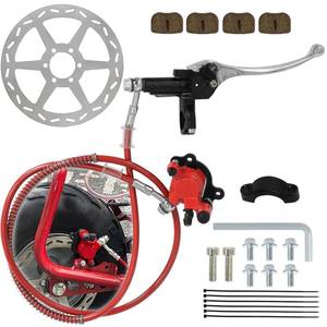 lot 4048 image: Mini Bike Hydraulic Disc Brake Caliper Kit Compatible with Baja DB30 Doodle Bug Dirt Bug97CC 79CC Predator 2.8HP Engine with 80mm Rear Brake Disc Rotor Brake Master Cylinder Caliper Assembly