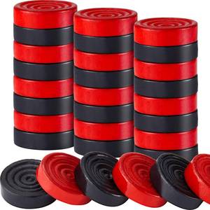 lot 4068 image: 24 Pieces Wooden Checkers Pieces 1.06 Inch Checkers Board Game Pieces Stackable Ridge in Drawstring Storage Pouch, Red and Black