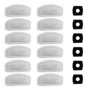 lot 4076 image: Cat Water Fountain Filter Pet Drinking Fountain Filter, Replacement Filters for D30 67oz2L Automatic Carbon Pet Water Fountain Filters, Triple Filtration 12 Pack (6Pcs Black Sponge)