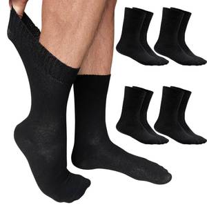 lot 4078 image: YARMIS Cotton Diabetic Dress Socks for Men Size 13-15 XL, Non-Binding Thin Diabetic Socks 4 Pairs Black Crew