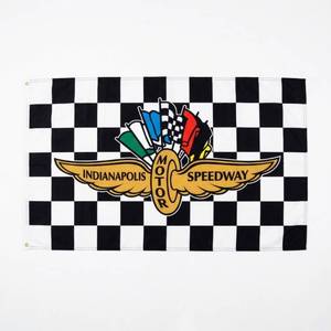 lot 4099 image: Indiana-Polis Motor Speedway Flag 3�5 FT Black White Checkere Garage Flags for Bedroom Room Guys College Dorm Wall Poster Banner Tapestry Decor