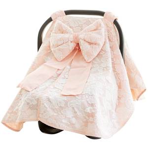 lot 4102 image: Baby Carseat Canopy Cover with Bow for Girls Boys with Bow Stroller and Cart Cover Carseat Nursing Cover for Newborn