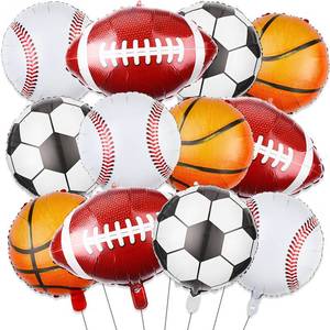 lot 4103 image: 12 PCS Sports Balloons Football Basketball Baseball Soccer Football Party Balloons for Sports Birthday Party Decorations Supplies