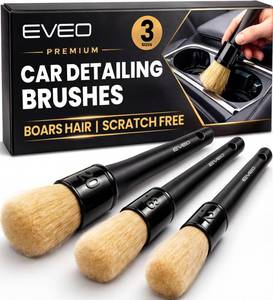 lot 4108 image: EVEO Car Detailing Brush Set - (3 Pack) Car Detailing Kit Interior, Car Interior Detailing Kit Car Detailing Brushes - Car Cleaning Brush, Car Detailing Brushes, Car Detailing Tools  Soft Boars Hair