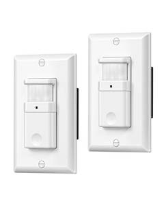 lot 4126 image: DEWENWILS Motion Sensor Light Switch, Single Pole, Motion Activated Wall Switch, Needs Neutral Wire, 5A for Hallway, Bathroom, Storage Room, 2 Pack, UL Listed, White