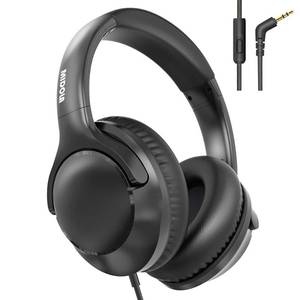 lot 4142 image: MIDOLA Over-Ear Wired Headphones Decent Sound (Acceptable) with Built-in Microphone, Lightweight Adjustable Foldable, 40 inch Aux 3.5mm Jack Cord for Laptop PC iPad Black