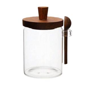 lot 4160 image: BUITLU Sugar Bowl with Lid and Spoon,20 oz Sugar Container for Coffee Bar, Glass Coffee Canister, Airtight Food Storage Jar, Brown Sugar Container, Cereal Tea Salts Spice Jar (Flat)