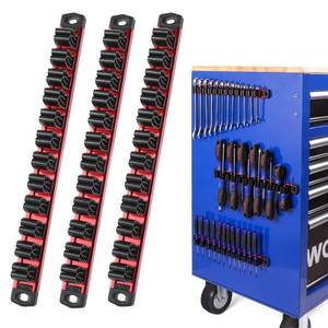 lot 4162 image: WORKPRO Magnetic Screwdriver Organizer and Wrench Organizer, Aluminum Rail Magnetic Tool Organizer, Tool Holder, Toolbox Organization, 36-Slot Screwdriver and Wrench Holder (Tools not Included)