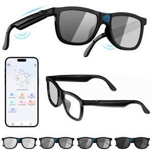 lot 4163 image: Osawalla 2026 Smart Audio Glasses with Electrochromic Lenses, Adjustable Tint Sunglasses for Driving,Travel,Daily Use,Open Ear Bluetooth 5.4, AI Translation, Premium Tech Gadget Gift for Men Women
