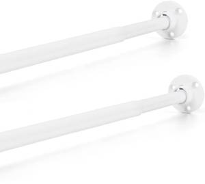 lot 4164 image: TYRON Mini Thin Skinny Smallest Closet Rods for Hanging Clothes, 12 Diameter,12 to 18 In. Adjustable Slim Closet Rod, Metal Closet Bar Hanging Rods for Baby Kids Closet, Small Space (White,2 Pcs)