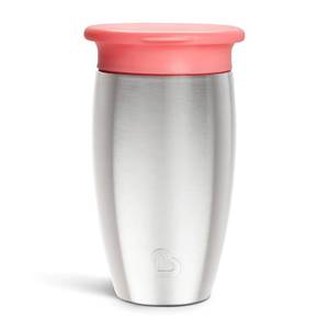 lot 4174 image: Munchkin Stainless Steel Sippy Cups for Toddlers 1-3, Spill Proof Miracle 360 Cup, Insulated, 10 Ounce, Pink