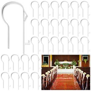 lot 5018 image: Vercraft 24 Pcs Wedding Church Pew Clips Bulk Heavy Duty Plastic Hooks Clear Chair Wreath Hanger Pew Flower Holders for Wedding Ceremony Church Aisle Chair Table Bow Garland Decorations