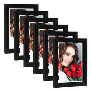 lot 5021 image: LBECUA Floating Picture Frames Set of 6, 5x7 Floating Frame with Double Glass for 4x6 or Full Display 5x7 Photo, Desktop or Wall Hanging, Black