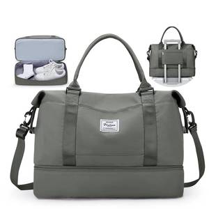 lot 5916 image: Travel Duffel Bag with Shoes Compartment, Carry-On Overnight Weekender Bags for Women, For Spirit Airlines 18x14x8 Personal Item Bag