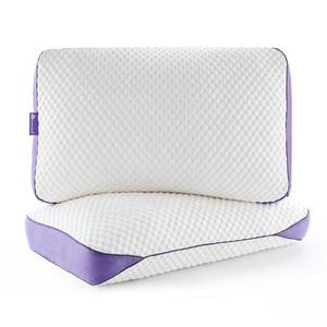 lot 5917 image: HOMELAB Adjustable Shredded Memory Foam Pillows Queen Size, Cooling Bed Pillows for Sleeping with Removable Cover, Medium Pillows for Side Stomach & Back Sleepers, 2 Packs 20x28