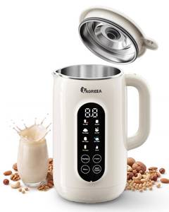 lot 5928 image: IAGREEA 10-in-1 Nut Milk Maker Machine 304 Stainless Steel Lid BPA Free, 35oz Soy Milk Maker for Homemade MilkshakeNutOatPlant-Based Drink, 10 Blades Blenders with Delay StartBoil WaterSelf Clean