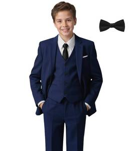 lot 5943 image: Kids Suits for Boy Formal Tuxedo Teen Suit Navy Blue Slim Fit Set Youth Back to School Suits Boys Dress Clothes Size 20