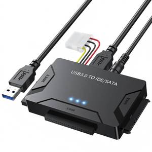 lot 6024 image: POSUGEAR USB 3.0 to IDE and SATA Adapter, Hard Drive Adapter Cable Universal for 2.53.5 inch HDDSSD Hard Drive Disk, Hard Drive Reader with 12V2A Power Adapter