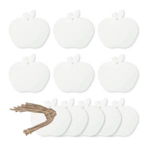 lot 6027 image: Blank Kraft Paper Gift Tags Blank Apple-Shape Paper with Twine for Handmade Arts Wedding Christmas and Holiday Party 100pcs White