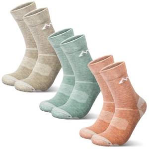 lot 6034 image: innotree Merino Wool Hiking Socks for Women Thermal Winter Warm Micro Crew Work Cushion Socks, 5 Pairs, Medium