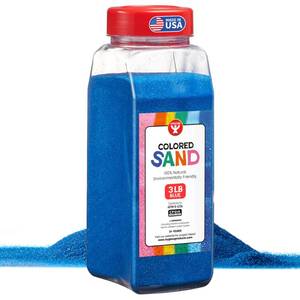lot 6037 image: Hygloss Colored Sand for Crafts �� 3 lb Bottle, Blue �� Vibrant Colorful Fine Sensory Play Sand Art Kits for Kids �� Classroom Activities for Children 3 4 5 6 7 8 9 10 11 12 �� Safe for Ages 3