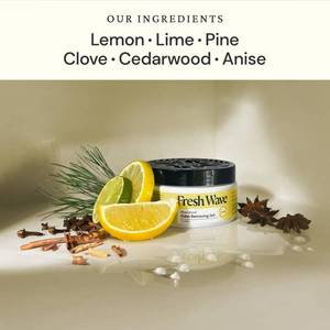 lot 6046 image: Fresh Wave Lemon Odor Removing Gel, 7 oz., Pack of 1- Safer Odor Absorbers for Home, Natural Plant-Based Odor Eliminator, Every 7 oz. lasts 15-30 Days, For Cooking, Trash & Pets