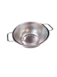 lot 6063 image: Passed a strainer aluminum a little dented and warped at the bottom