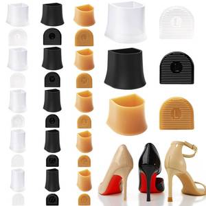 lot 6076 image: 15 Pairs Heel Caps for High Heels, 5 Sizes Heel Protectors for Grass Anti-Slip Noise Reducing Heel Replacement Tips for Outdoor Weddings, Heel Repair, Stiletto