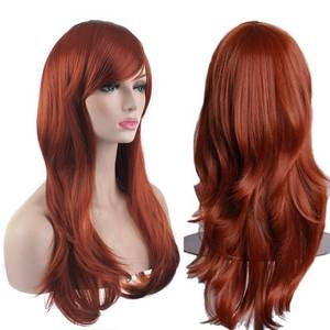 lot 6085 image: Akstore 28 inch Fashion Wigs Long Wavy Curly Hair Cosplay Wig (Brown)