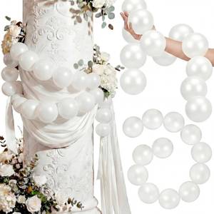 lot 6101 image: FineCheer Wedding Arch Backdrop Pearl Bead Arch Decoration for Wedding Bridal Shower Engagement Baby Shower Photo Background Decoration and Decor DIY Craft(White,3.1inch X 40inch,Plastic)