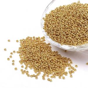 lot 6104 image: Craftdady 120 Golden Glass Seed Beads 2mm About 5000Pcs Metallic Small Round Pony Loose Spacer Beads for Jewelry Making Hole 0.5mm