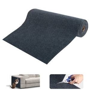 lot 6139 image: Uranshin Cat Scratch Mat, Trimmable Self-Adhesive Furniture Protector, Scratching Post Carpet 78.7x15.8 Couch Protector From Claws (Dark Grey)