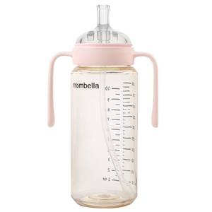 lot 6146 image: Mombella Classic 2 in 1 Baby Bottle & Straw Cup with Handle, PPSU Baby Bottles & Sippy Cup, Skinsoft Silicone Nipple Milk Feeding Bottle for Babies 6 Months, Easy Grip, Leak-Proof, 10oz, Pink