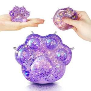 lot 6161 image: ZTATU Cat Paws Squishy Fidget Toys for Kids (1PCS) Stress Balls for Adults & Kids Squeeze Sugar Ball, Party Favors Animal Stress Relief Toy for Office, Classroom, Easter Basket Stuffers (Purple)