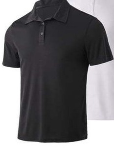 lot 6165 image: A1Pcs Men s Performance Stretchable Quick Drying Short Sleeve Moisture Wicking Polo T-Shirt For Men s Outdoor Gym Running Fitness Size 2XL one shirt only color black