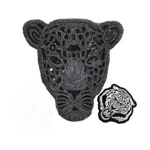 lot 6201 image: Fashion Patch Sequins Black Panther Head Embroidery Clothing Repair DIY Handmade Patch (Color A)