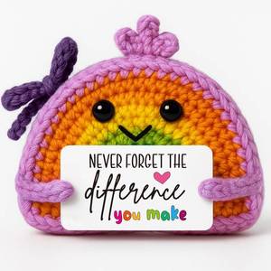 lot 6208 image: MAMAGIFTREE Teacher Retirement Gifts for Women Men �� Handmade Crochet Rainbow with Never Forget The Difference You Make Card, Thank You Farewell Gift for Mentor Professor Coworker Classroom Decor