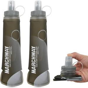 lot 6210 image: MARCHWAY Soft Hydration Flask with Wide Mouth, 300ml500ml Collapsible TPU Water Bottle, Leakproof Portable Flexible for Running, Hiking, Cycling, Climbing, Gym, Travel (2pcs Grey 500ml)