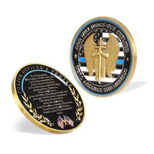 lot 6217 image: Glamtune US Saint Michael Police Prayer Challenge Coin State Trooper Gifts