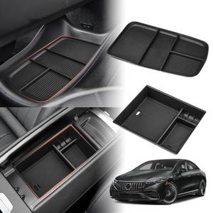 lot 6221 image: Sunsdrew 2025 Upgraded 2PCS Mercedes-Benz EQS Center Console Organizer&Lower Center Console Tray for 2023 2024 2025 Mercedes Benz EQS Interior Accessories Anti-Slip