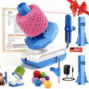 lot 6458 image: 5.0 Upgraded Electric Yarn Winder��Top1 RPM German Motor����SGS-Grade Precision Gears�� Wool Yarn Ball Winder Compact Automatic for Crocheting Super Strong Tension, Ideal for Home and Studio (White Blue)